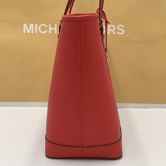 MICHAEL KORS JET SET TRAVEL LARGE TOP ZIP SHOULDER TOTE FLAME - Picture 3 of 16